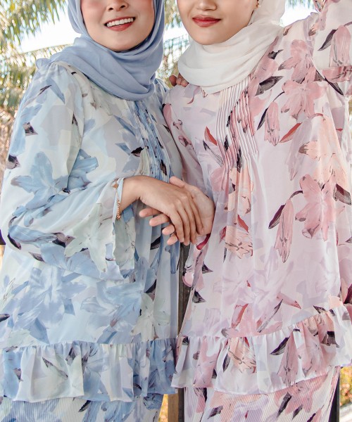 Bloom Lily Ruffle Pleated Kurung