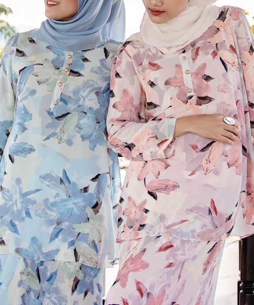 Bloom Lily Button-Up Kurung