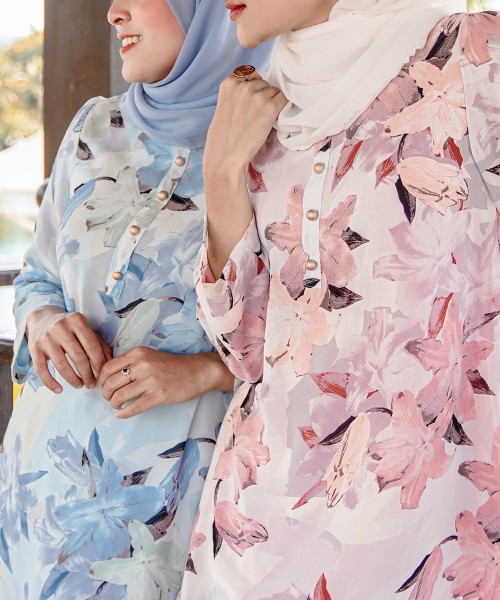 Bloom Lily Button-Up Kurung