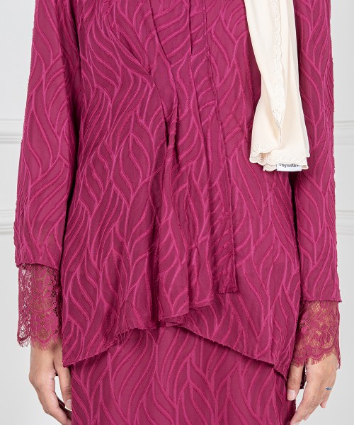 Chloe Pleated Lace-Wrist Kurung