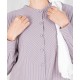 Garis Cotton Full-Button Tunic