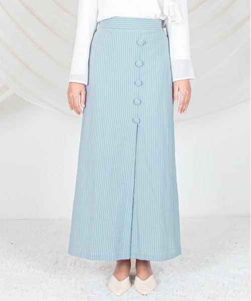 Garis Cotton Button Skirt