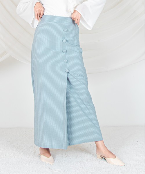 Garis Cotton Button Skirt