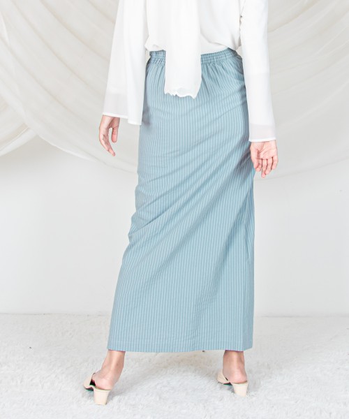 Garis Cotton Button Skirt