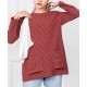 Garis Cotton Front-Pocket Top