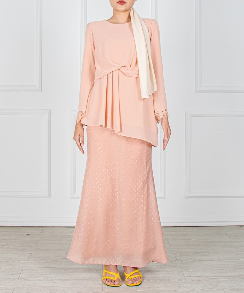 Karina Drape-Lace Pleated Kurung