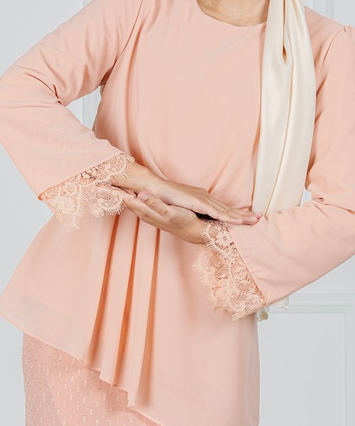 Karina Drape-Lace Pleated Kurung