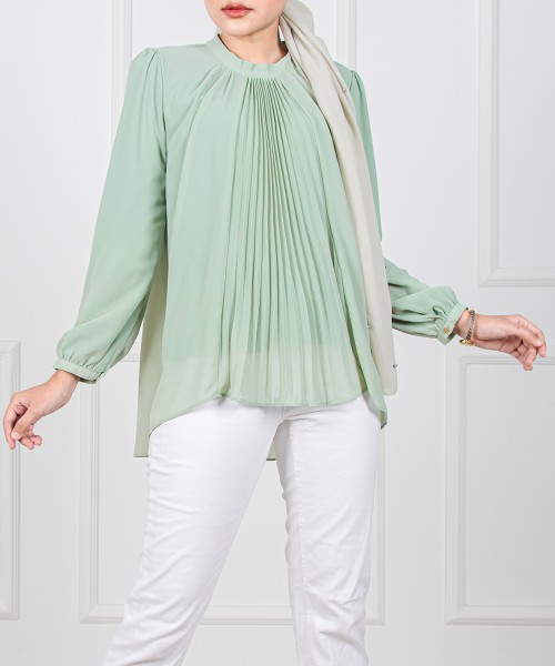 Karina Pleated Fish Tail Top