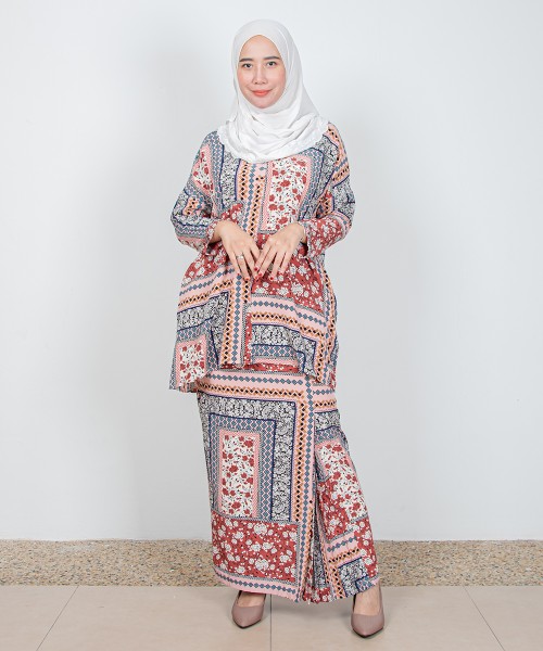 Seroja Drop-Shoulder Kurung (Pattern B)