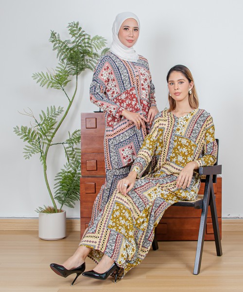 Seroja Drop-Shoulder Kurung (Pattern B)