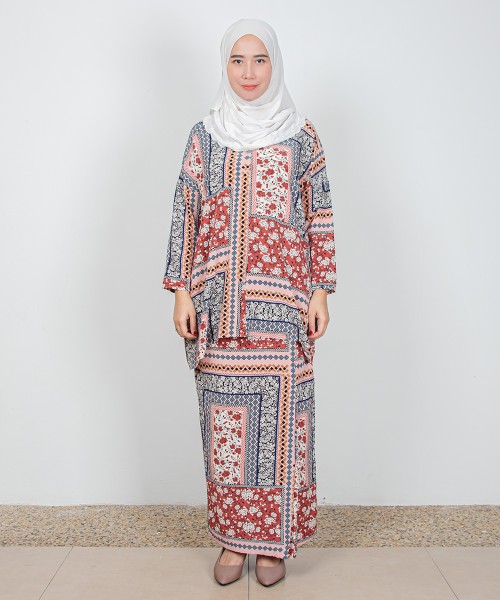 Seroja Drop-Shoulder Kurung (Pattern B)