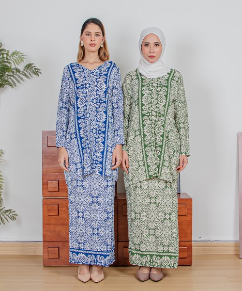 Seroja Drop-Shoulder Kurung (Pattern A)